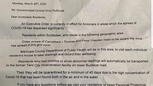 Scottsdale Police warn of coronavirus-related scam