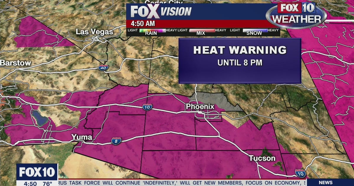 National Weather Service issues excessive heat warning for 7 Arizona ...