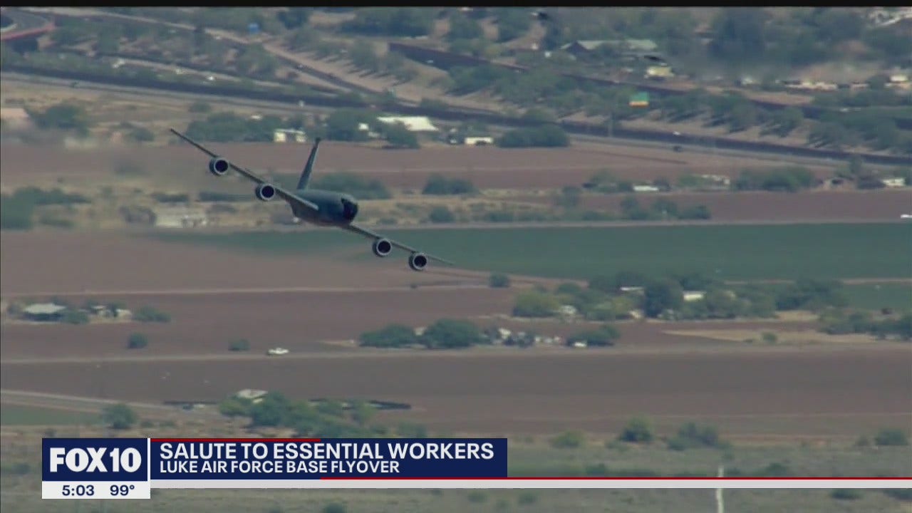 Jets fly over the Valley in a salute to essential workers during the pandemic Jets fly over the Valley in a salute to essential workers during the pandemic