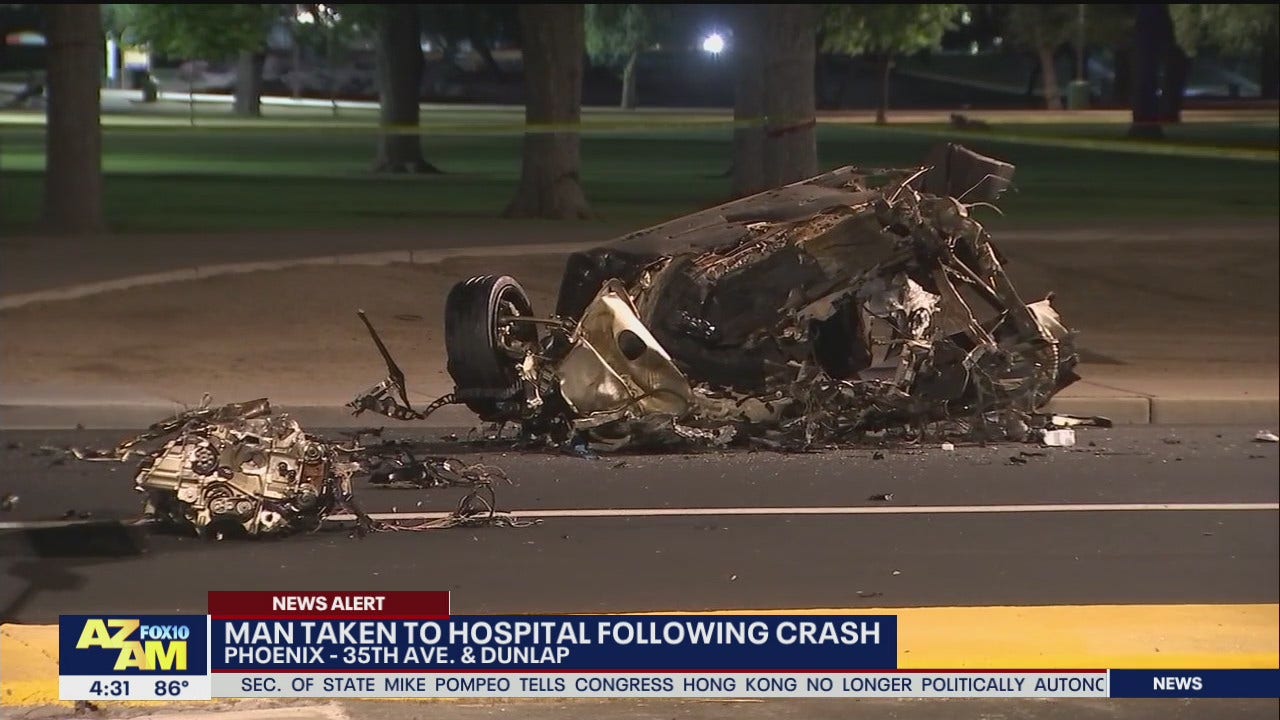 Man Hospitalized After Car Crashes Into Tree In Phoenix