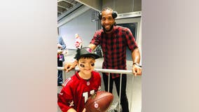 Larry Fitzgerald surprises boy on final day of cancer treatment