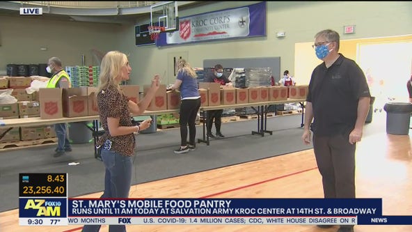 St. Mary's Food Bank, Salvation Army distributing food