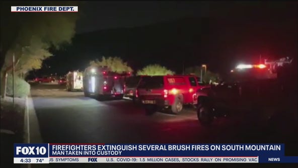 Man in custody after several small fires set on South Mountain