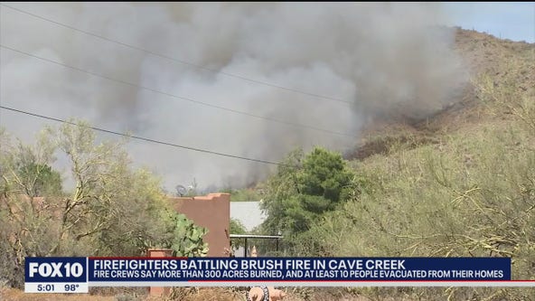 'East Desert Fire' grows to hundreds of acres as winds blow in its direction