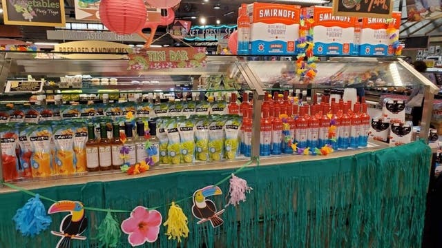 Grocery store fills salad bar with alcohol, candy during pandemic restrictions