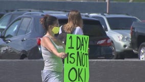 Protests outside Tempe Union High School District headquarters over return to school plans