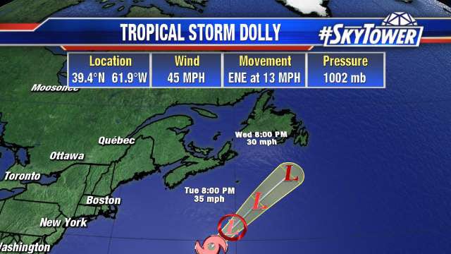 Tropical Storm Dolly forms in Atlantic; no threat to U.S.