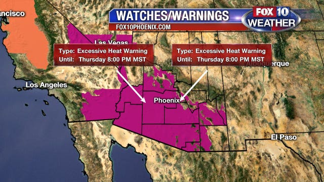 Excessive heat warning issued for 12 Arizona counties