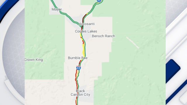 Major traffic backup on I-17 due to brush fire near Lake Montezuma