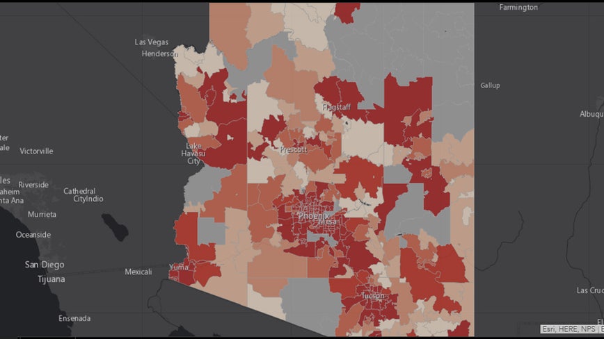 MAP: Arizona coronavirus cases by zip code