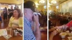 Restaurant patrons, workers join in singing 'Amazing Grace' to Louisiana man dying of brain tumor