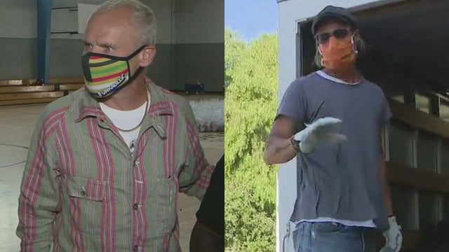 Brad Pitt, Flea from Red Hot Chili Peppers contribute to community food giveaway in Watts