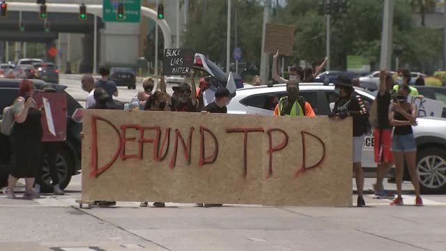 Multiple arrests made after protest shuts down busy intersection