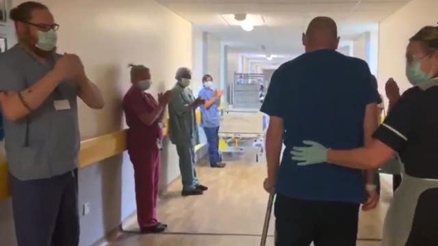 Medical worker greeted with cheers as he’s discharged from hospital after 3 months fighting COVID-19 in ICU