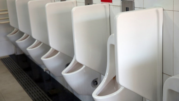 Getty public restroom urinals