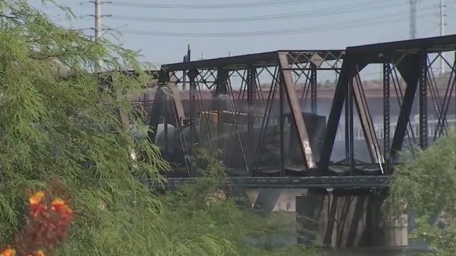 Portion of bridge over Tempe Town Lake demolished