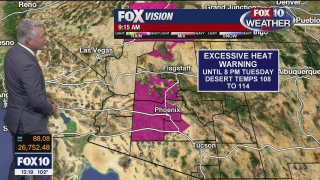 Excessive Heat Warning continues throughout Arizona; Valley ties high temperature record for August 3