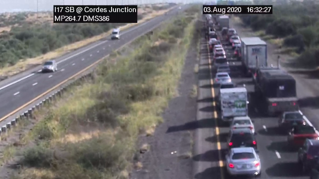ADOT: Brush fire caused freeway closure, heavy traffic backup on I-17