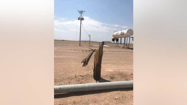 Storm knocks down hundreds of power poles in Hyder, Arizona