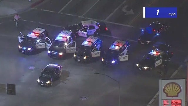 Long Friday night police chase ends peacefully in Huntington Park