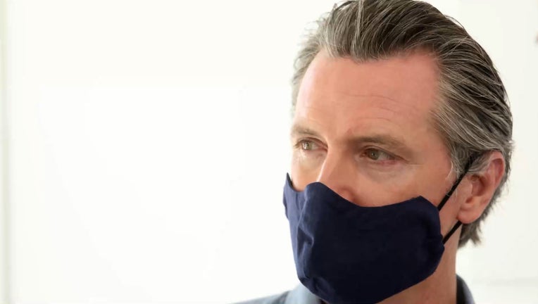 California Governor Gavin Newsom Masked Up