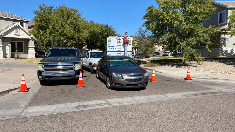 Cars at a Phoenix, Arizona crime scene
