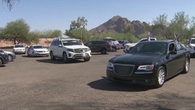 Voter caravan travels to Downtown Phoenix to drop off election ballots