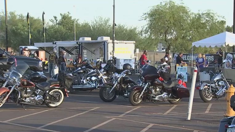 Photo of bikes at Arizona Bike Week at Westworld in Scottsdale, Arizona