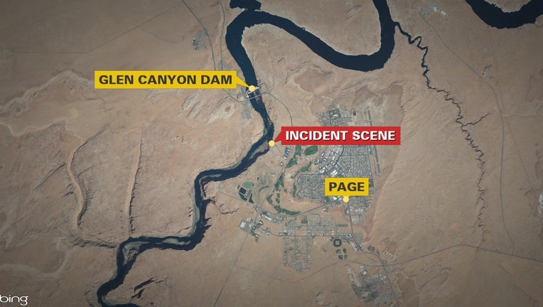 A map showing the approximate location where a man from Phoenix, Arizona fell to his death while taking a photo, according to officials.