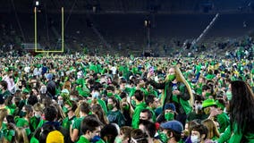 Notre Dame mandates virus testing after football celebration