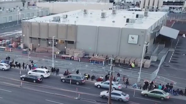 Valley residents come out in droves for holiday food distribution