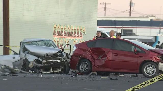 PD: Driver of stolen car runs red light, crashes into 2 vehicles in Phoenix