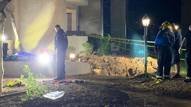 Tempe Fire crews rescue man from a hole created by a water leak