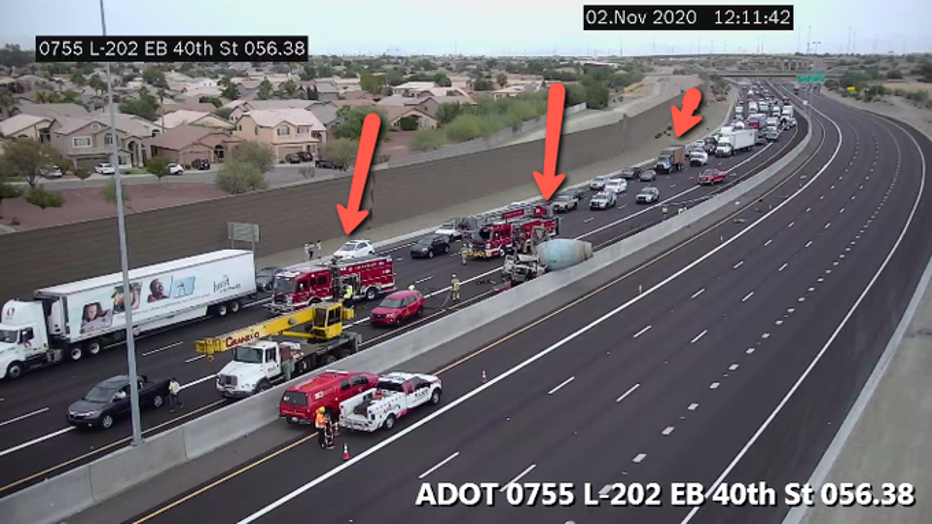 ADOT Westbound Loop 202 back open at I10 following crash FOX 10 Phoenix