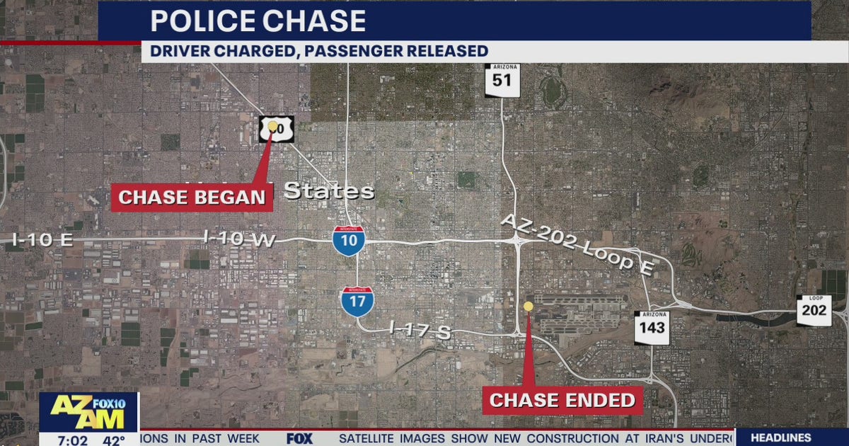 Police chase down I-10 ends in arrest near Sky Harbor | FOX 10 Phoenix