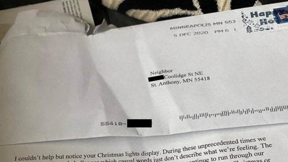 Minnesota resident's Christmas light display shamed for 'harmful impact' to community in anonymous letter