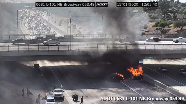 Loop 101 reopens near Broadway in Tempe following fiery crash