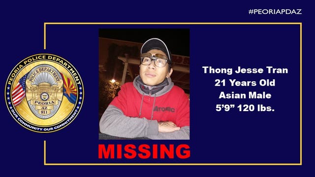 21-year-old 'endangered' missing Peoria man found safe