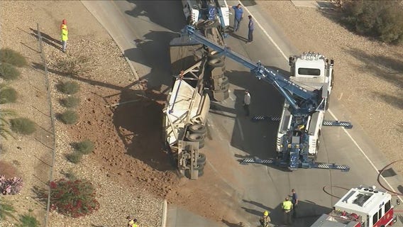 Semi-truck rolled over on Loop 303 at Waddell Road