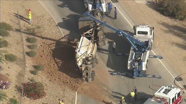 Semi-truck rolled over on Loop 303 at Waddell Road