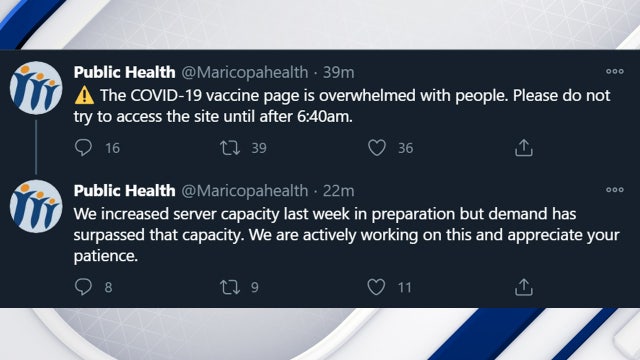 Maricopa County moves into Phase 1B for COVID-19 vaccines, website overwhelmed