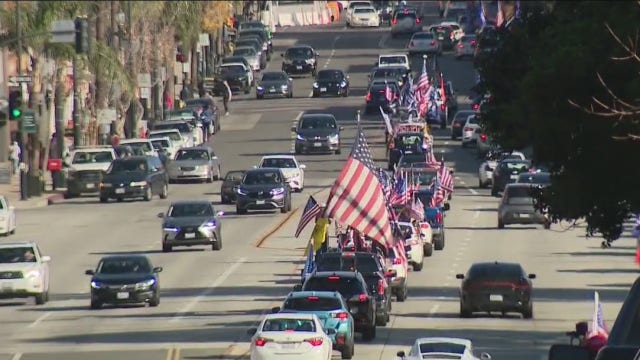 Pro-Trump group holds their own version of a parade in Pasadena