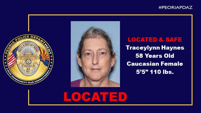 Peoria Police locate woman who had been missing for more than a week