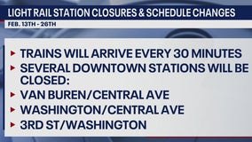 Light rail extension construction causing some delays, closures near downtown Phoenix