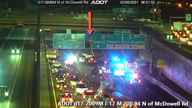 I-17 SB reopens following crash involving five cars