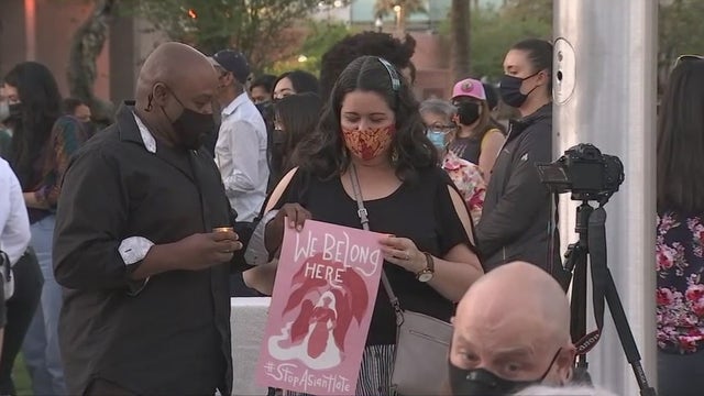 Dozens gather in Phoenix to honor Georgia shooting victims, bring awareness to discrimination against Asians