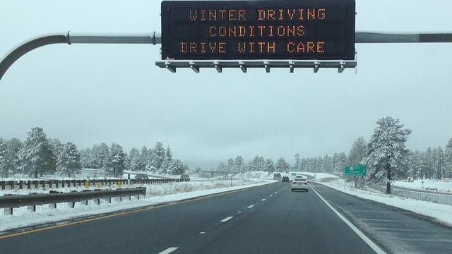 Snow storm prompts ADOT to caution against travel in Arizona's high country areas