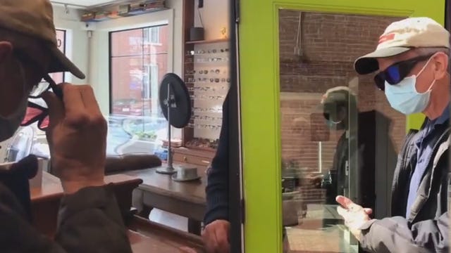 Colorblind man sees vibrant hues of red, green and blue for 1st time with corrective glasses