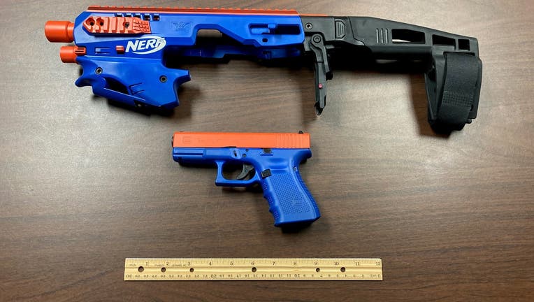 A Glock pistol that officials with the Catawba County Sheriff's Office say was modified to look like a toy Nerf gun