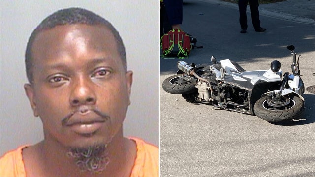 Stepfather without license arrested after motorcycle crash injures baby held in his lap, police say